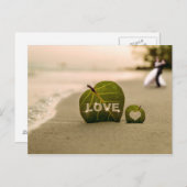 Liebe Bokeh und Strand von Wedple Couple Postkarte (Vorne/Hinten)