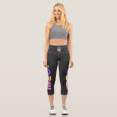 LIEBE Bold Floral Bohemisch Hoch weithaltige Capri Leggings (Vorderseite)