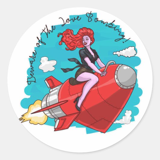 Liebe Bombardierung Runder Aufkleber (Vorderseite)
