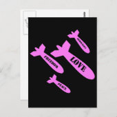 Liebe Bomben Postkarte (Vorne/Hinten)