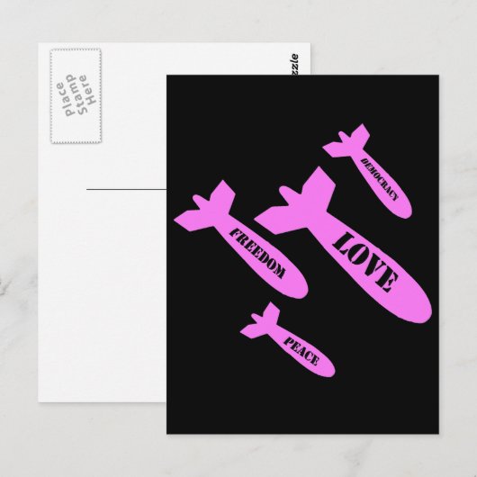 Liebe Bomben Postkarte (Vorne/Hinten)
