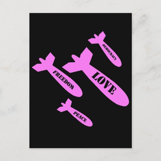 Liebe Bomben Postkarte (Vorderseite)