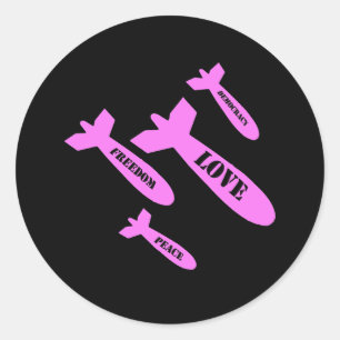 Liebe Bomben Runder Aufkleber