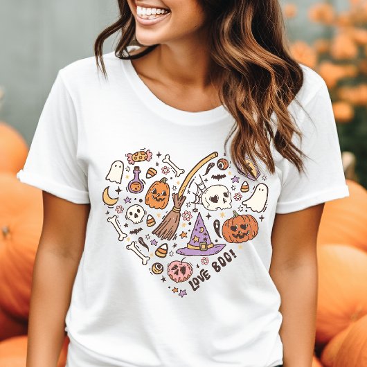 Liebe Boo! Retro Halloween Heart Tri-Blend Shirt