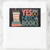 Liebe Book and Reading Rechteckiger Aufkleber (Tasche)