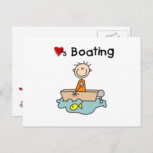 Liebe-Bootfahrt Postkarte (Vorne/Hinten)