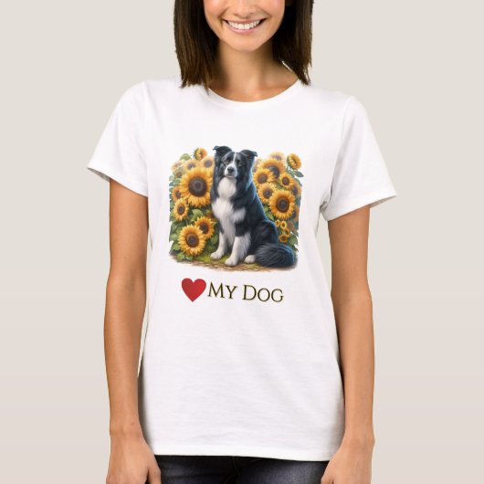 Liebe Border Collie Dog T - Shirt (Vorderseite)