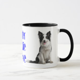 Liebe Border Collie Welpe Hund Blau Reisebecher Tasse