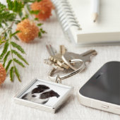 Liebe Border Collie Welpe Hund Schlüsselanhänger (Seite)