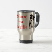 Liebe Border Collie Welpe Hund Travel Coffee Mug Reisebecher (VorderseiteRechts)
