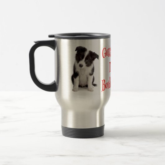 Liebe Border Collie Welpe Hund Travel Coffee Mug Reisebecher (Links)