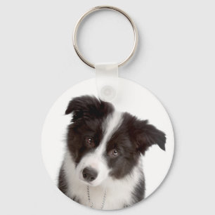 Liebe Border Collie Welpen Hund Schlüsselanhänger