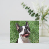 Liebe Boston Terrier Welpe Dog denken Sie an Sie Postkarte (Stehend Vorderseite)
