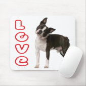 Liebe Boston Terrier Welpen Hund Computermauspad Mousepad (Mit Mouse)