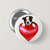 Liebe-Boston-Terrierknopf Button (Vorne & Hinten)