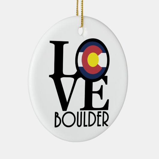 LIEBE Boulder Colorado Keramik Ornament (Rechts)
