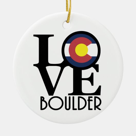 LIEBE Boulder Colorado Keramik Ornament (Vorne)