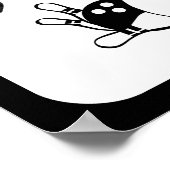Liebe Bowling - B&W Bowling Buttone und Ball Poster (Ecke)