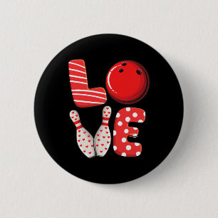 Liebe Bowling Byll und Buttone Gruppe Matching Val Button