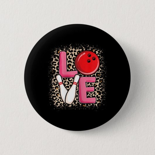 Liebe Bowling Niedlich Bowling Girls Bowler Button (Vorderseite)