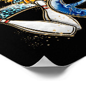 Liebe Bowling Retro Leopard Sonnenblume Valentinin Poster (Ecke)