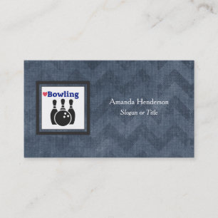 Liebe Bowling Silhouette WIth Bowling Buttone und Visitenkarte