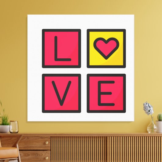 Liebe Box Stretched Canvas Print - Romantische Ele Leinwanddruck (Insitu (Wohnzimmer))