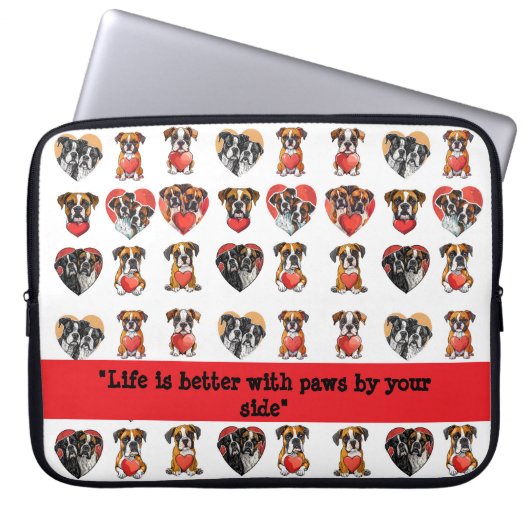 Liebe Boxer Dog Romantische Wasserfarben-Elektroni Laptopschutzhülle (Vorderseite)