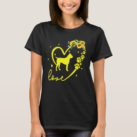 Liebe Boxer Dog Sunflower He T-Shirt (Vorderseite)