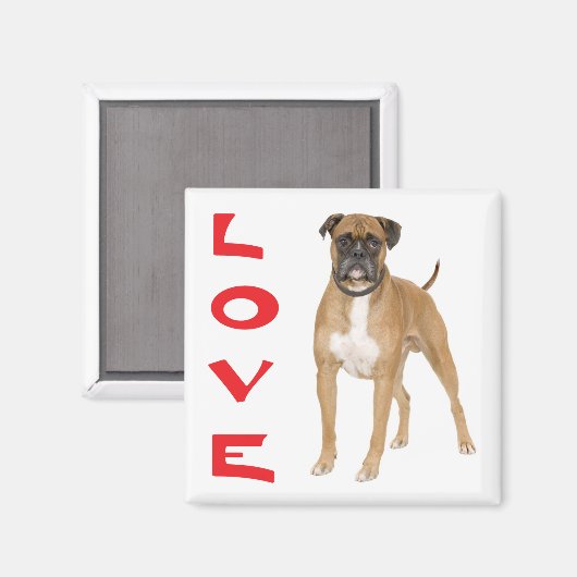 Liebe Boxer Puppy Dog Kühlschrankmagnet (Vorderseite/Rückseite)