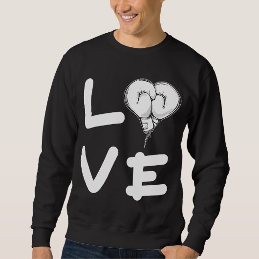 Liebe Boxhandschuhe Boxkämpfer Stanzer Sweatshirt (Vorderseite)