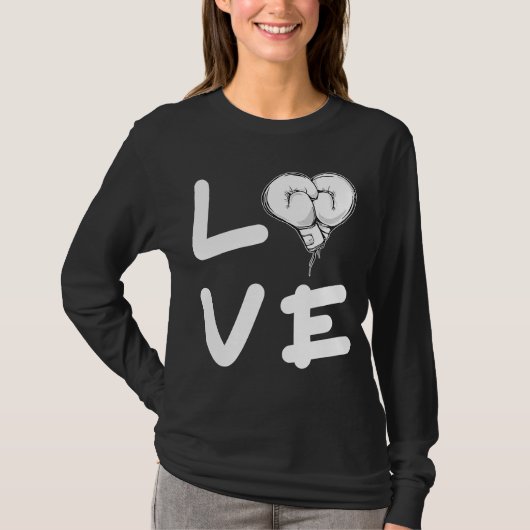 Liebe Boxhandschuhe Boxkämpfer Stanzer T-Shirt (Vorderseite)