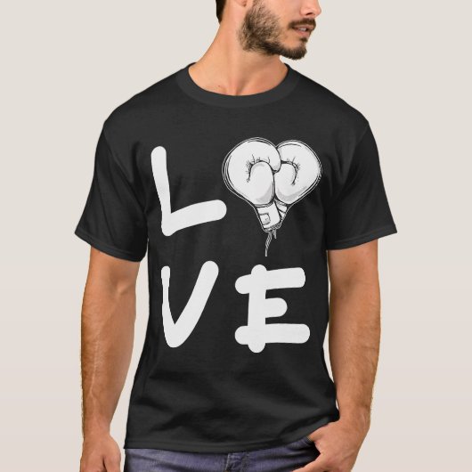 Liebe Boxhandschuhe Boxkämpfer Stanzer T-Shirt (Vorderseite)