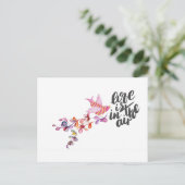 Liebe Branch Bird Postkarte (Stehend Vorderseite)