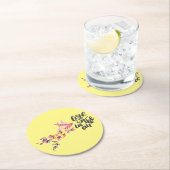 Liebe Branch Bird Runder Pappuntersetzer (Vor Ort)