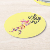 Liebe Branch Bird Runder Pappuntersetzer (Angewinkelt)