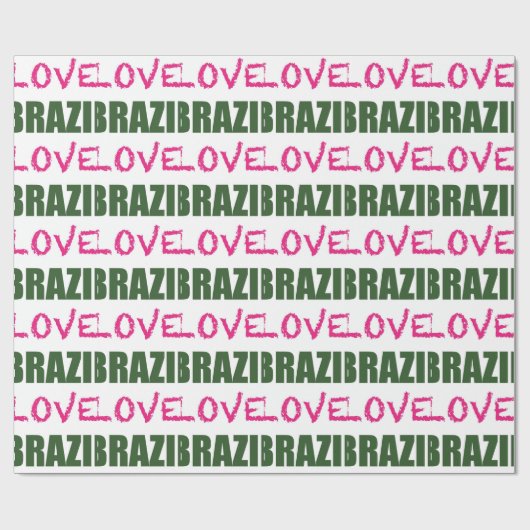Liebe Brasilien Geschenkpapier (Flach)
