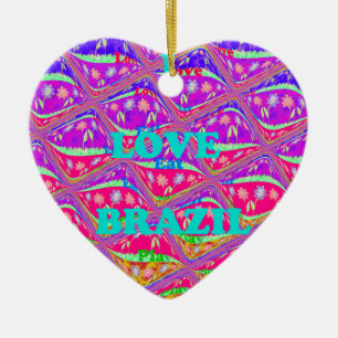 Liebe Brasilien.png Keramik Ornament