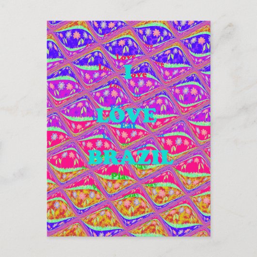 Liebe Brasilien. Schöne Samba traditionelle Farben Postkarte (Vorderseite)