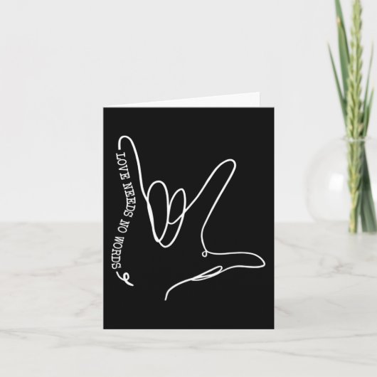 Liebe braucht kein Wort ASL Autismus Bewusstsein S Karte (Vorderseite)