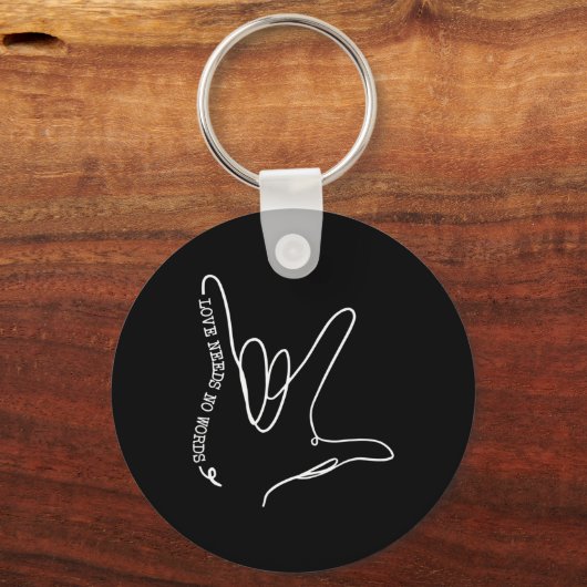 Liebe braucht kein Wort ASL Autismus Bewusstsein S Schlüsselanhänger (Rückseite)