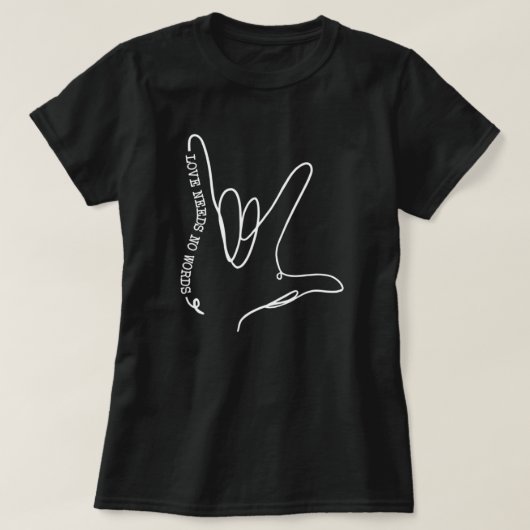 Liebe braucht kein Wort ASL Autismus Bewusstsein S T-Shirt (Design vorne)