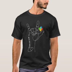 Liebe braucht kein Wort ASL Autismus-Bewusstseinsm T-Shirt