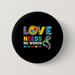Liebe braucht kein Wort ASL Autismus Sensibilisier Button