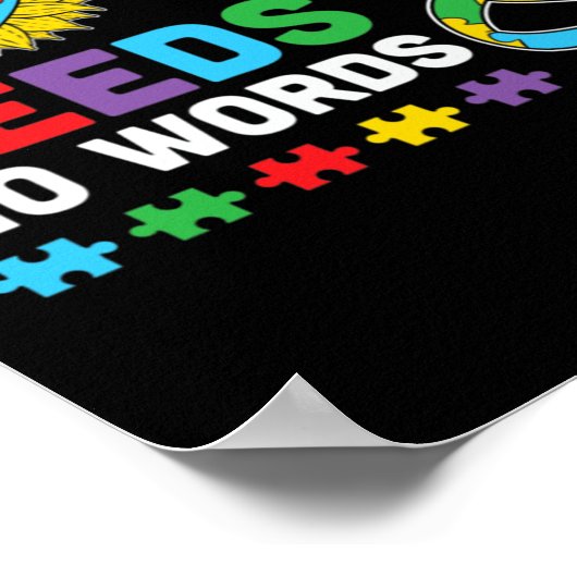 Liebe braucht kein Wort ASL Autismus Sensibilisier Poster (Ecke)