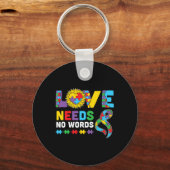 Liebe braucht kein Wort ASL Autismus Sensibilisier Schlüsselanhänger (Vorderseite)