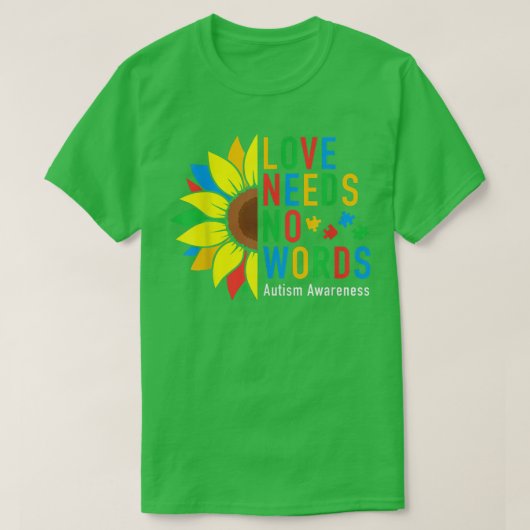 Liebe braucht kein Wort Autismus Bewusstsein Sonne T-Shirt (Design vorne)