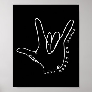 Liebe braucht kein Wort für Autismus Bewusstsein S Poster