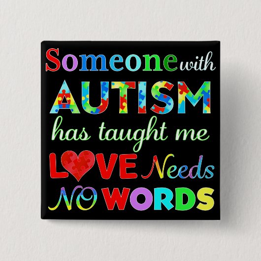 LIEBE braucht KEIN WÖRTERAUTISMUS Button (Vorderseite)