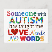 LIEBE braucht KEIN WÖRTERAUTISMUS Postkarte (Vorderseite)